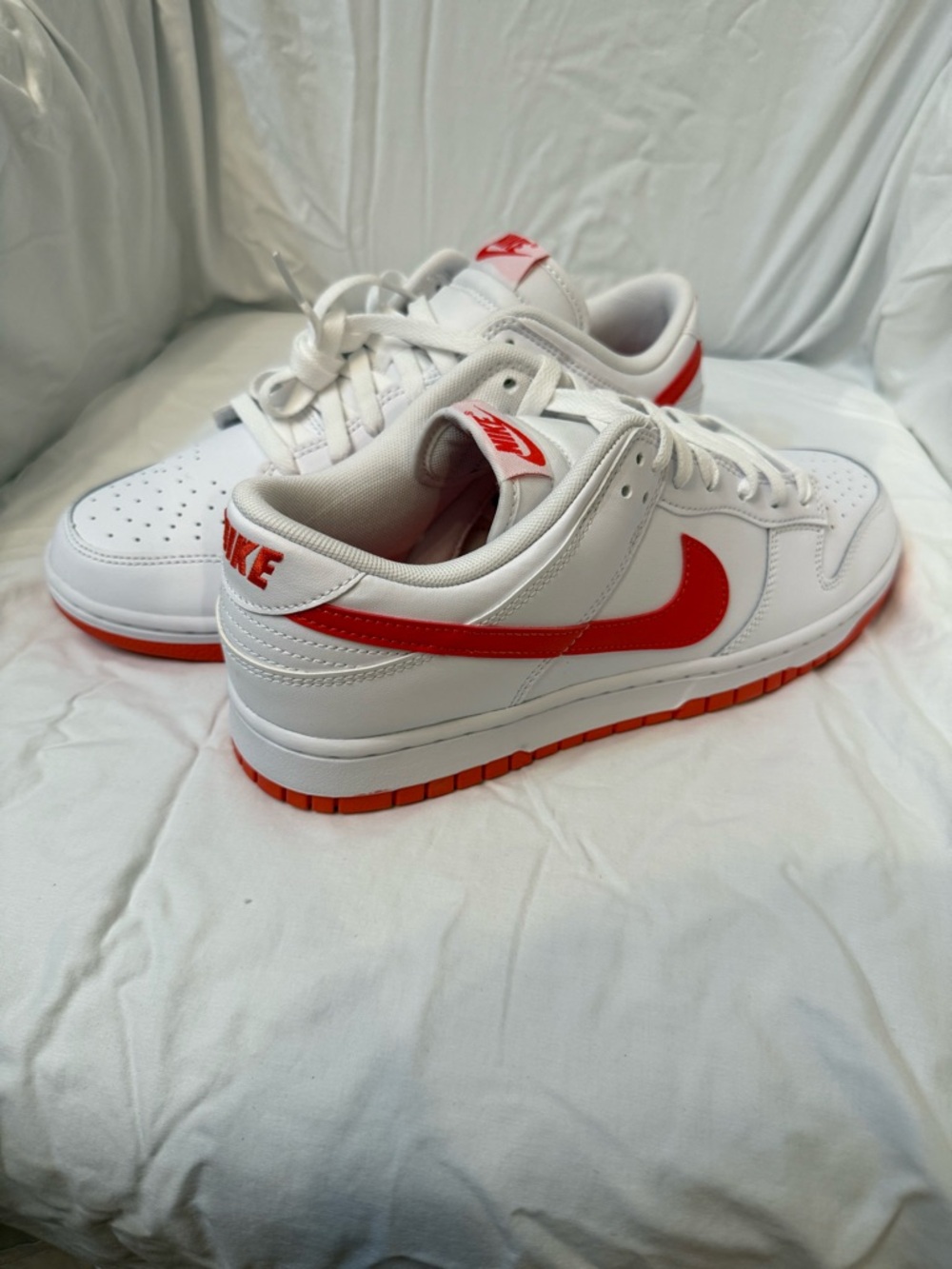 Nike Dunk Low Retro Mens size 10. White/ Picante Red. NWB